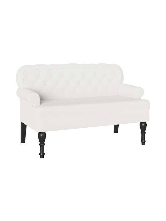 Chesterfield Doppelsitzer Sofa Künstliches Leder Weiß 119.5x64.5x75cm