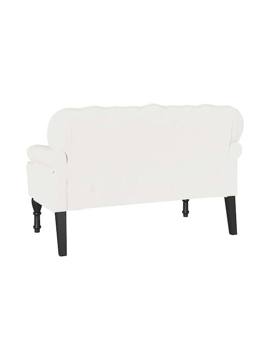 Chesterfield Doppelsitzer Sofa Künstliches Leder Weiß 119.5x64.5x75cm
