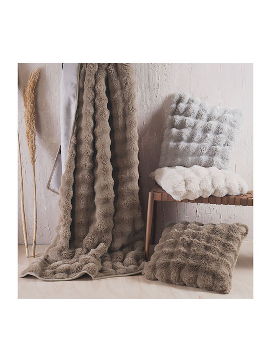 Rythmos Rabbit Sofa Throw Fur 180x240cm Gray