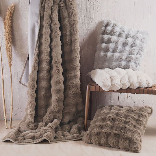 Rythmos Rabbit Four-Seater Sofa Fur Throw 180x330cm Taupe
