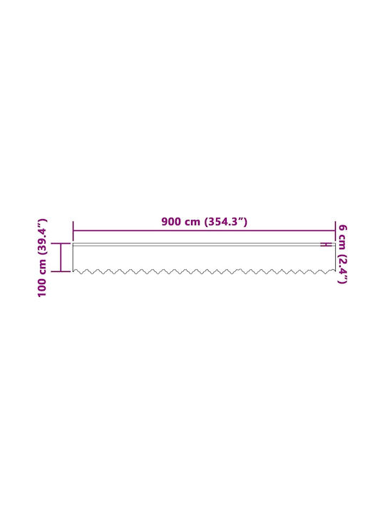 vidaXL Перде за Прозорец с Презрамки Бяло 900x100см
