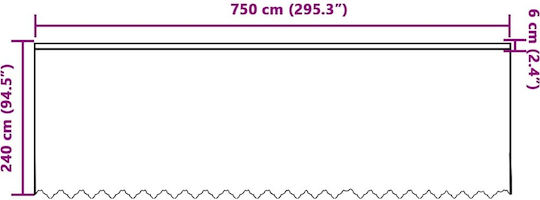 vidaXL Perdea Cu Bretele Albă 750x240cm