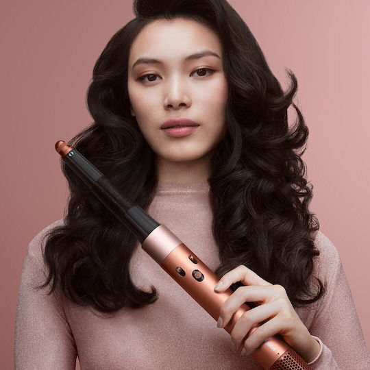 Dyson HS08 Airwrap i.d. Straight + Wavy Електрическа Четка за Коса с Въздух и Въртяща се Глава за Изправяне и Къдрици 1300W Кехлибарена Коприна/Розово Шампанско