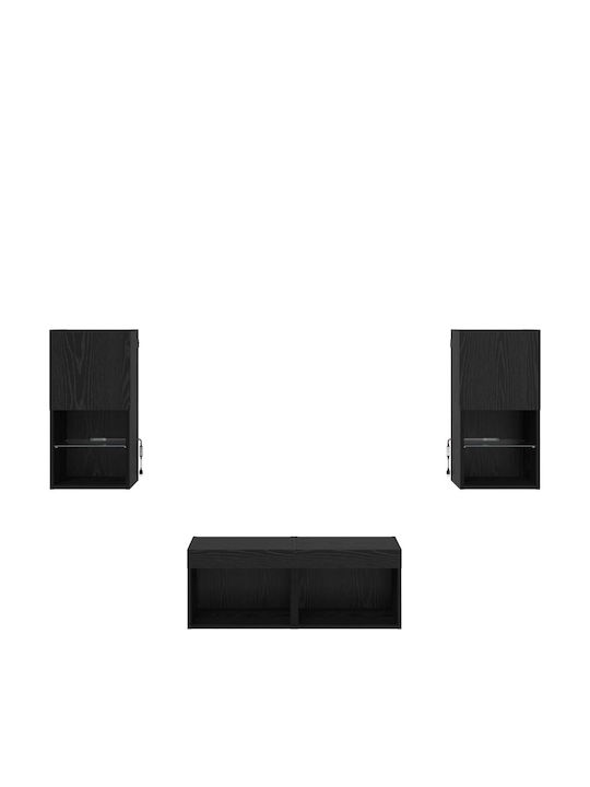 Wohnzimmer TV-Einheit Black Beech mit Beleuchtung L30.5xB30xH60cm