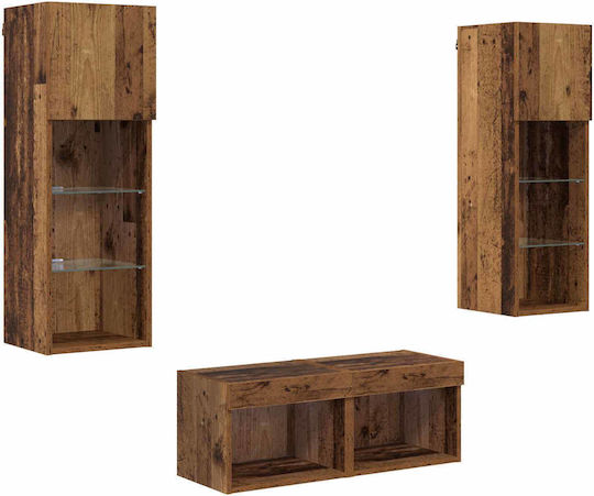 Σύνθετο Σαλονιού Artisan Oak με Φωτισμό Μ40xΒ30xΥ30εκ.