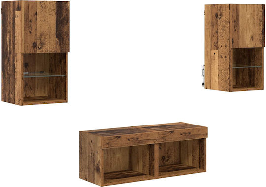 Животно помещение ТВ единица Old Wood с Осветление Д30.5xШ30xВ60бр