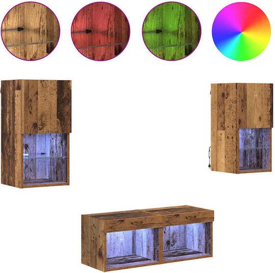 Животно помещение ТВ единица Old Wood с Осветление Д30.5xШ30xВ60бр