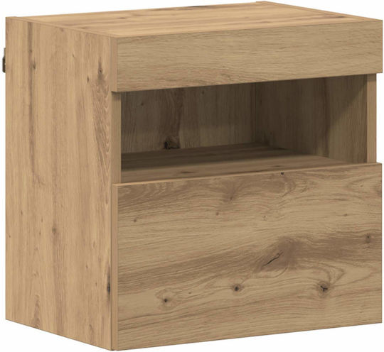 Living Room TV Unit with Lighting Artisan Oak L30.5xW30xH102cm