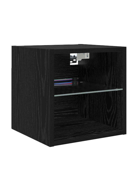 Wohnzimmer TV-Einheit Black Beech mit Vitrine & Beleuchtung L30xB28.5xH30cm