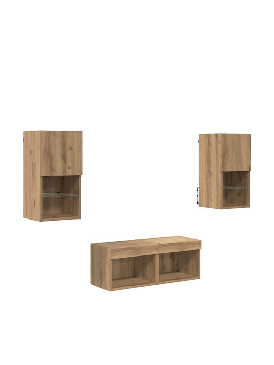 Wohnzimmer TV-Einheit Artisan Oak mit Beleuchtung L30.5xB30xH60cm