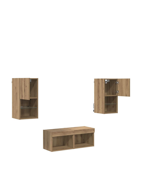 Wohnzimmer TV-Einheit Artisan Oak mit Beleuchtung L30.5xB30xH60cm