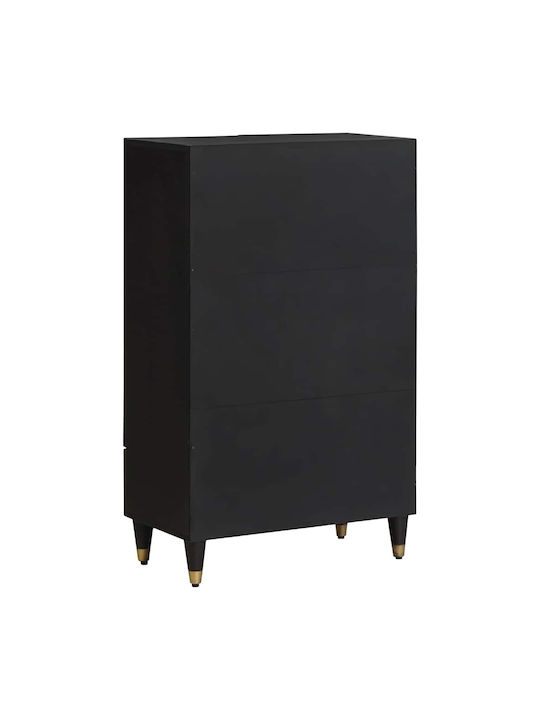 Δίφυλλη Ντουλάπα Μαύρο 60x33x100cm