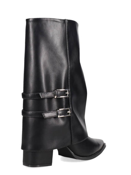 Synthetic Leather High Heel Women's Boots Black