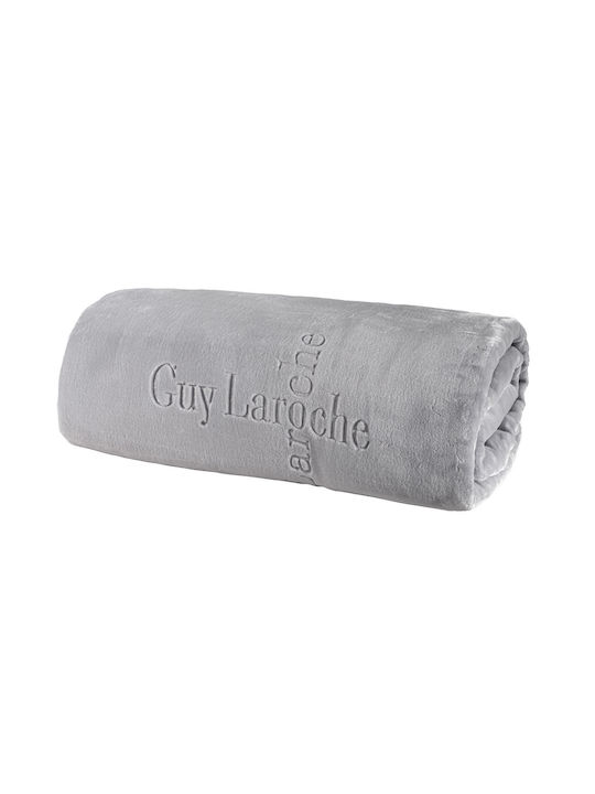 Guy Laroche Logo Decke Samtig Moni 160x220cm Silber