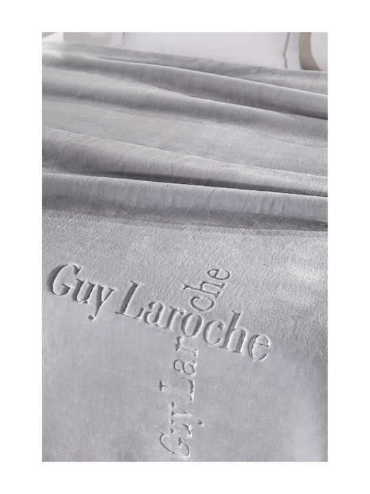 Guy Laroche Logo Decke Samtig Moni 160x220cm Silber