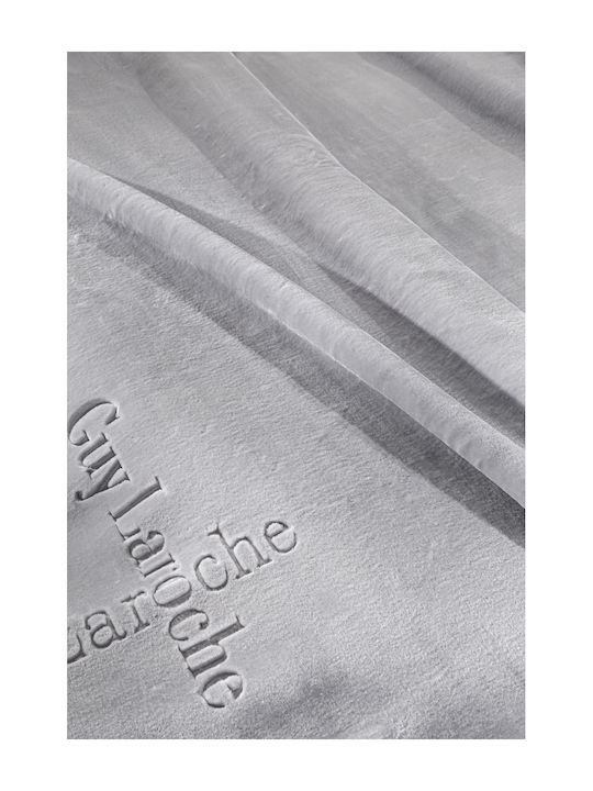 Guy Laroche Logo Decke Samtig Moni 160x220cm Silber