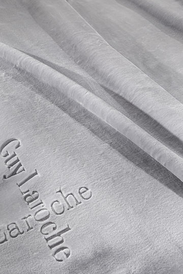 Guy Laroche Logo Velvet Single Blanket 160x220cm Silver