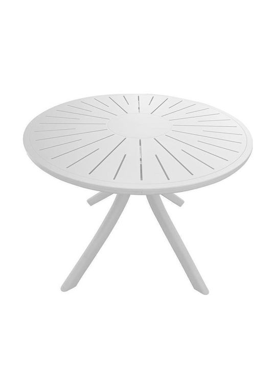 Fl8100 Kitchen Plastic Table White 100x75x75cm