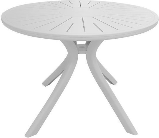 Fl8100 Runder Küchentisch Kunststoff Weiß 100x75x75cm