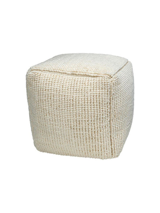 Bean Bag Chair Multifunctional Waterproof Ivory Stool 45x45x45cm