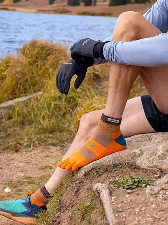 Injinji Trail Midweight Mini-crew Running Socks Orange 1 Pair