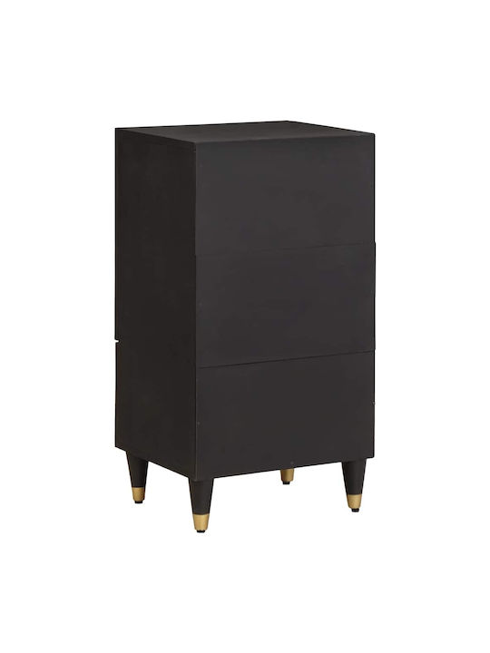 Comoda pentru Dormitor din Lemn Masiv Negru 40x33x75buc