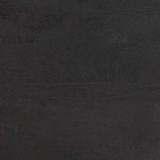 Chest of Drawers of Solid Wood Black Velvet-Black Metal 40x33x75cm