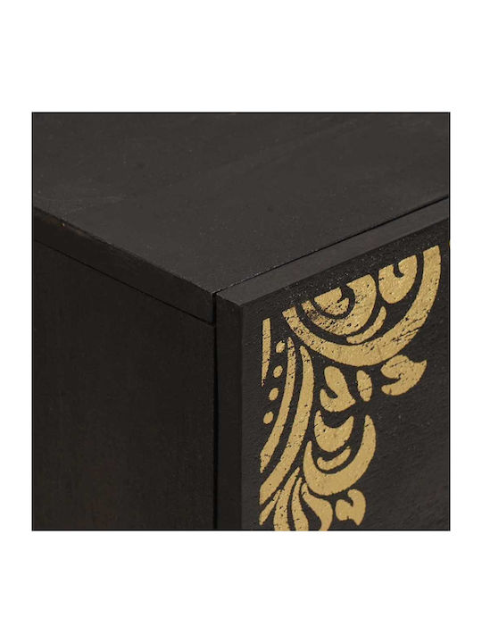 Comoda pentru Dormitor din Lemn Masiv Negru 40x33x75buc