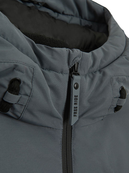 Kids Casual Coat with Hood Gray