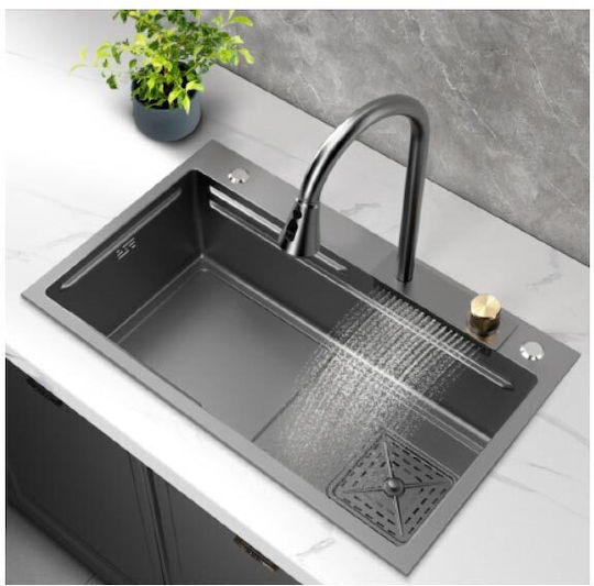 Ένθετος Inox Μ75xΠ45cm Γκρι