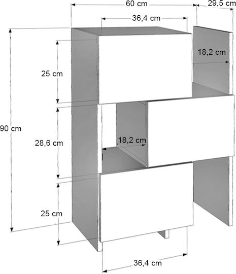 Στήλη Κουζίνας Λευκό 65x31.5x89.8εκ.