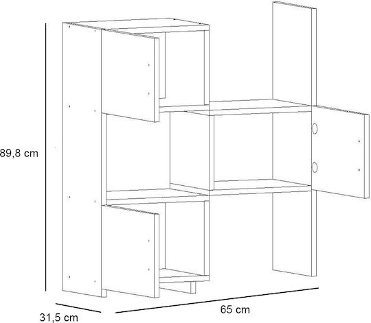 Στήλη Κουζίνας Λευκό 65x31.5x89.8εκ.