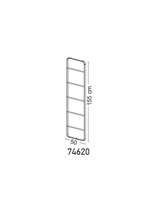 Geesa Wall-Mounted Bathroom Ladder with 5 Positions ​50x155cm Black