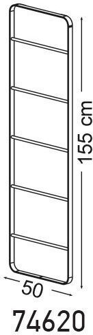 Geesa Σκάλα Μπάνιου 5 Θέσεων Επιτοίχια ​50x155cm Μαύρη