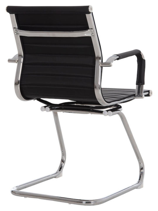 Chair Visitor Boss with Arms in Black Color 54x56x87cm 2pcs