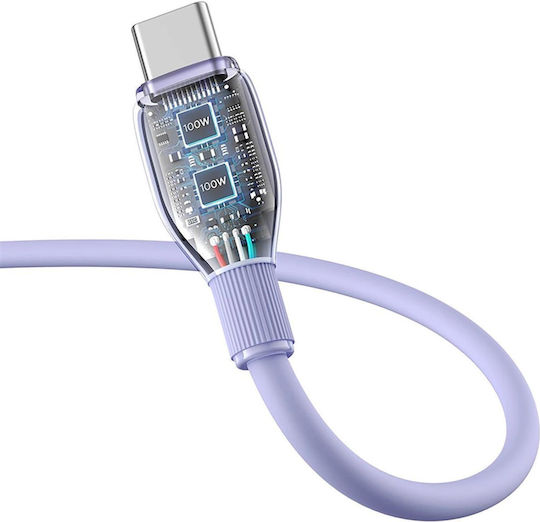 Baseus Pudding Power Data Cable Fast Charging Data Cable Smartphone Usb To Usb Type-c 100w 2m Purple "p10355703511-b4" Green Stamp 0.08 Lei 6932172652920