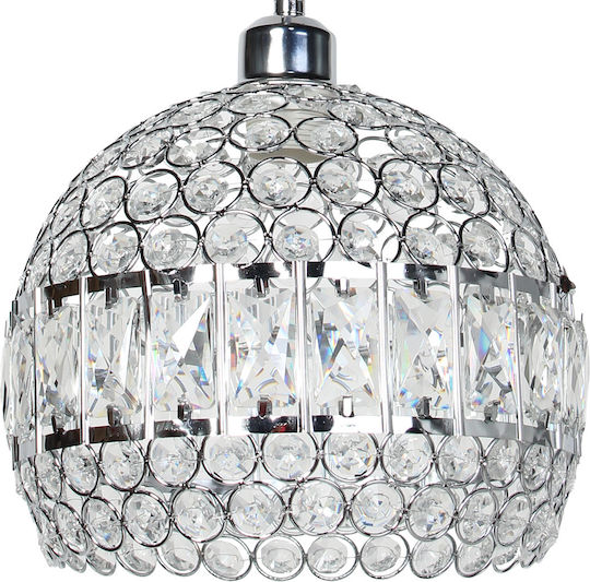 Keskor Pendant Light Silver with Crystals for Socket E27 25x25x21cm