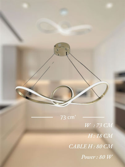Epiplo-Fos Κρεμαστό Φωτιστικό Χρυσό LED 73x20x80εκ.