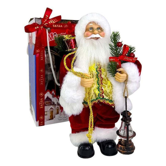 Decorativ Moș Crăciun Auriu din Tesatura 35cm.