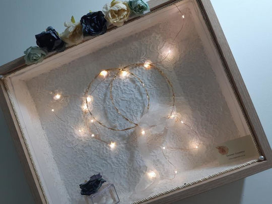 Cutie de Perete pentru Coroană de Nuntă Dreptunghiulară Lemnoasă Maro 45x65εκ.