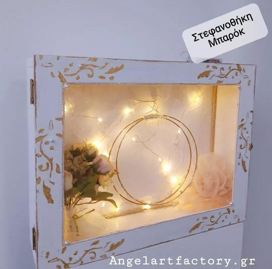 Hochzeitskronen-Etui Fotografierahmen Rechteck Braun 30x40εκ.