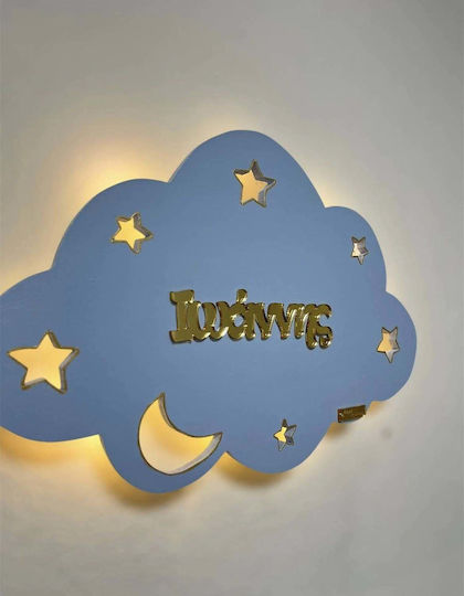 Wooden Kids Wall Light Cloud