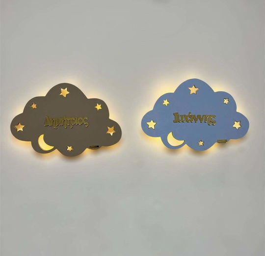 Kinder Wandleuchte Hölzernes Wolke