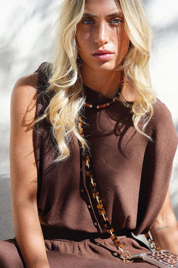 Mobile Phone Necklace Chain La Coque Francaise Le322056 Brown