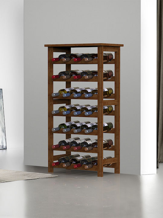 Bakaji Free Standing Wooden Wine Cabinet for 28 Bottles Brown 47x29x93.5cm