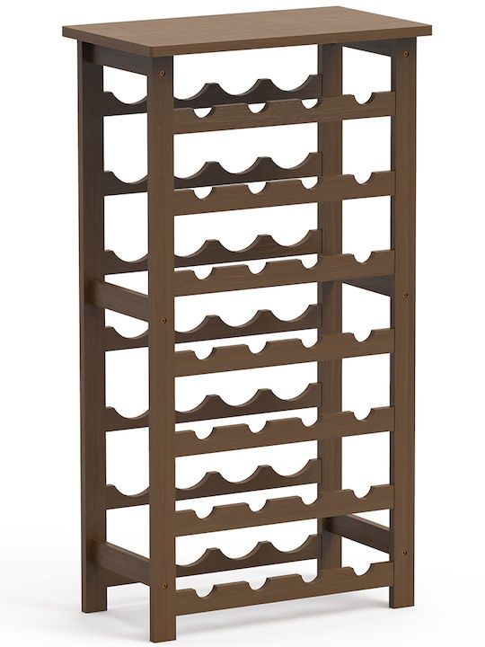 Bakaji Free Standing Wooden Wine Cabinet for 28 Bottles Brown 47x29x93.5cm