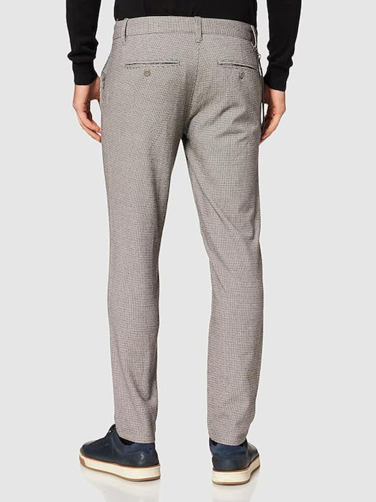 Παντελόνι Chino σε Slim Εφαρμογή Brown Houndstooth