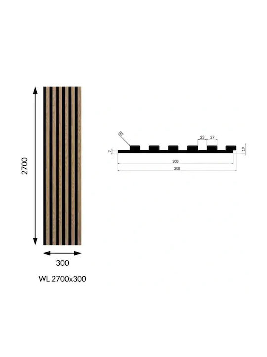 Woodline Акустичен Панел 30x270см Дъб Сонома Decostar