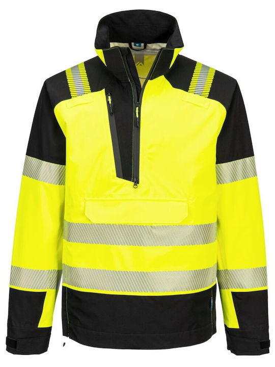 Portwest Work Jacket Reflective with Detachable Hood Yellow