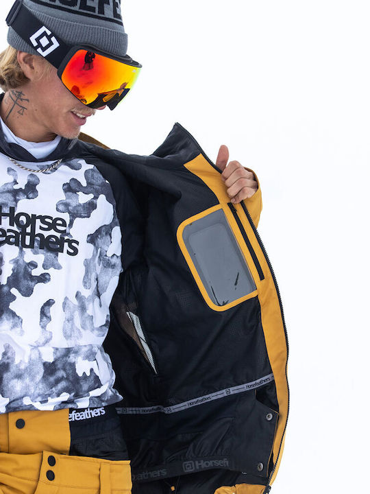 Horsefeathers OM326C Ανδρικό Μπουφάν για Σκι & Snowboard Καφέ